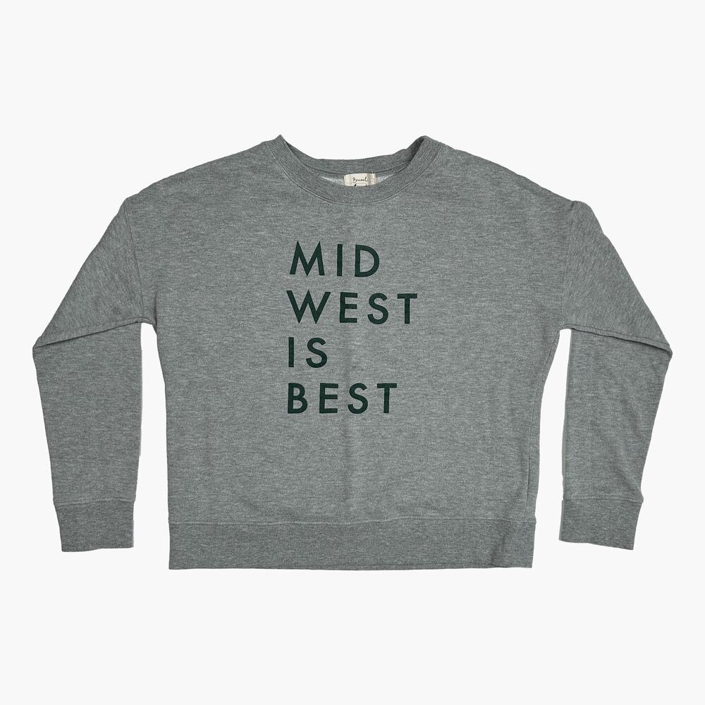 BE COOL Unisex Long-Sleeve Graphic Print Crewneck Sweater (Gray | Size S)